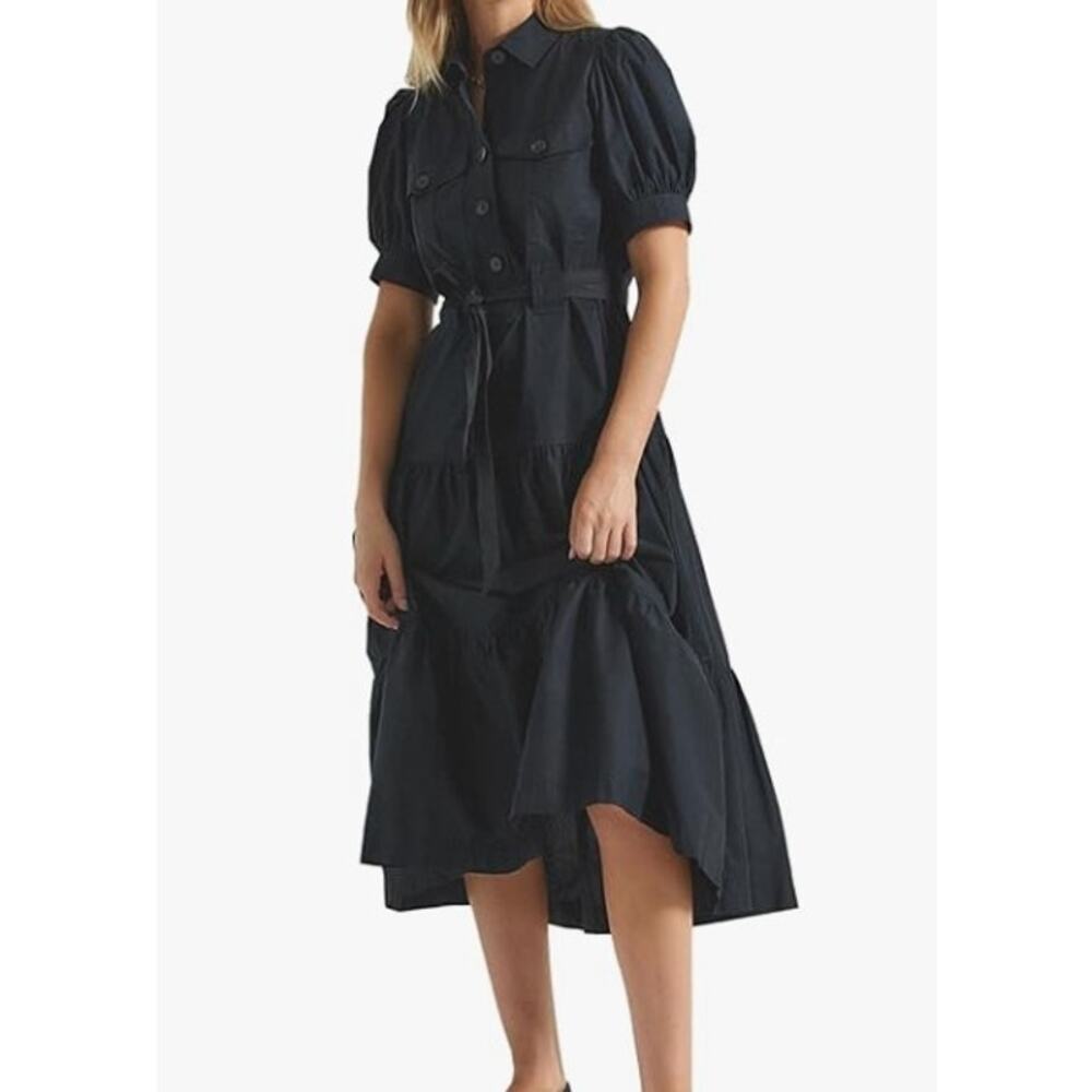 Buffy Short Sleeve Cotton Utility Dress, Derek Lam 10 Crosby size 16